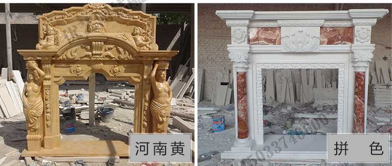 石雕壁爐架款式，定制石雕壁爐架，石雕壁爐架廠家