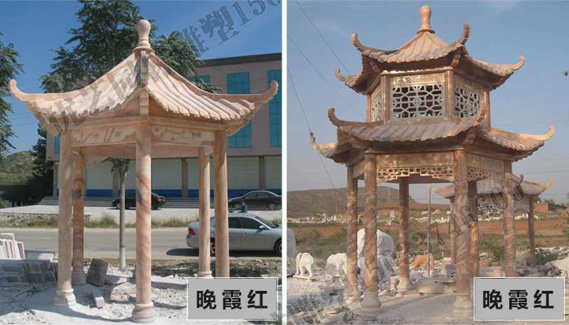 中式大理石涼亭，石雕涼亭廠家，石雕景觀涼亭定制