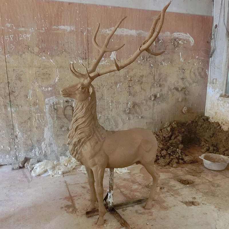 銅鹿泥模，麋鹿泥模，青銅鹿雕塑，銅鹿擺件4.jpg