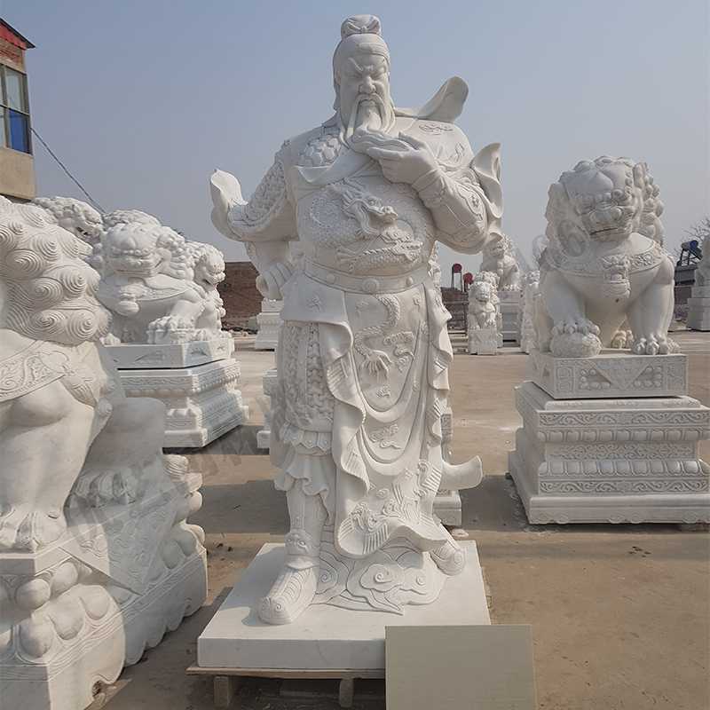 漢白玉關公像，石雕關公像，大理石關公雕像，關羽雕像，河北石雕關公廠家.jpg